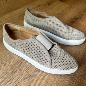 Franco Sarto grey suede slip on shoes, size 7
